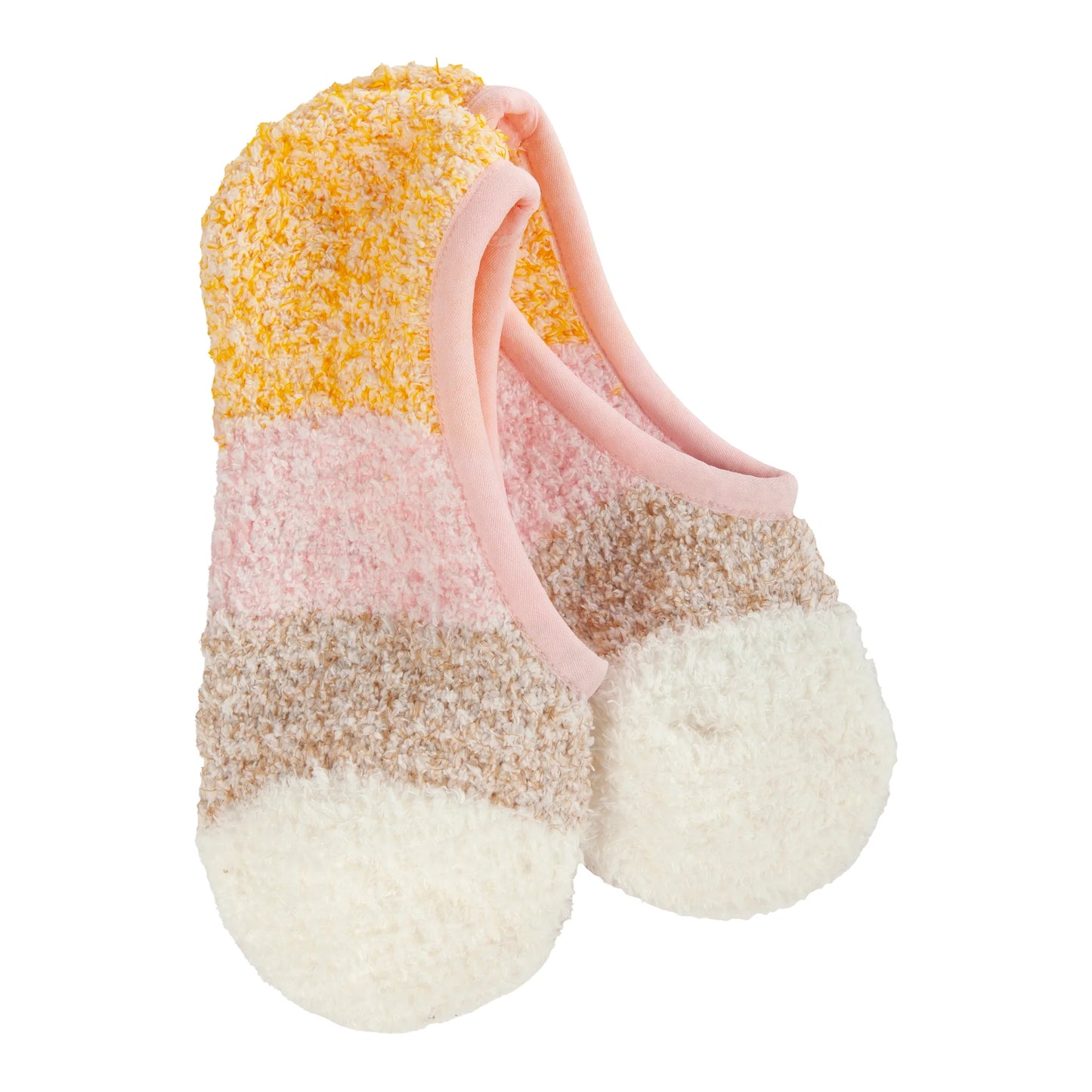 Load image into Gallery viewer, Worlds Softest Socks - Pink Multi Cozy Colorblock Footsie
