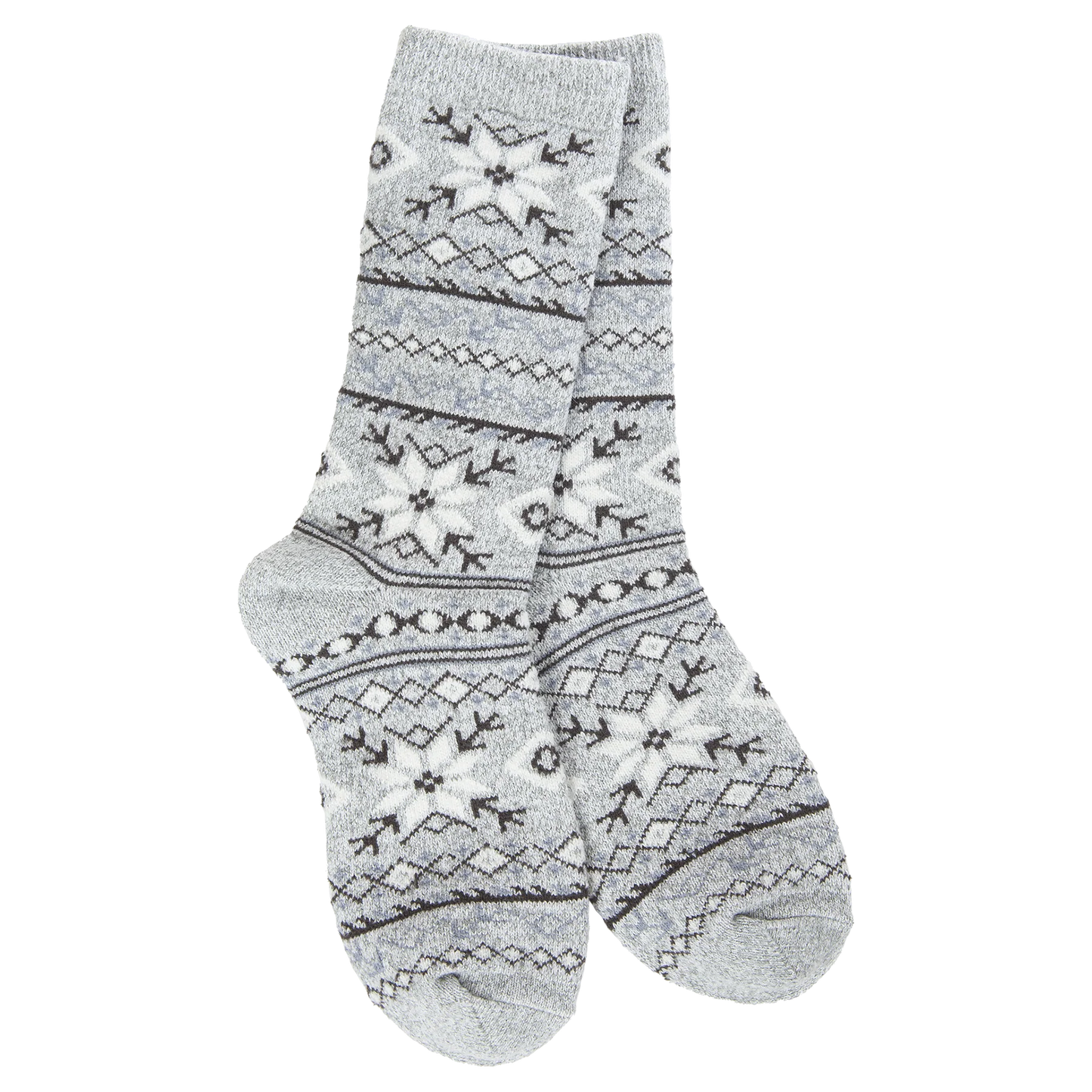 World's Softest Socks - Holiday Mini Crew - Fair Isle Grey