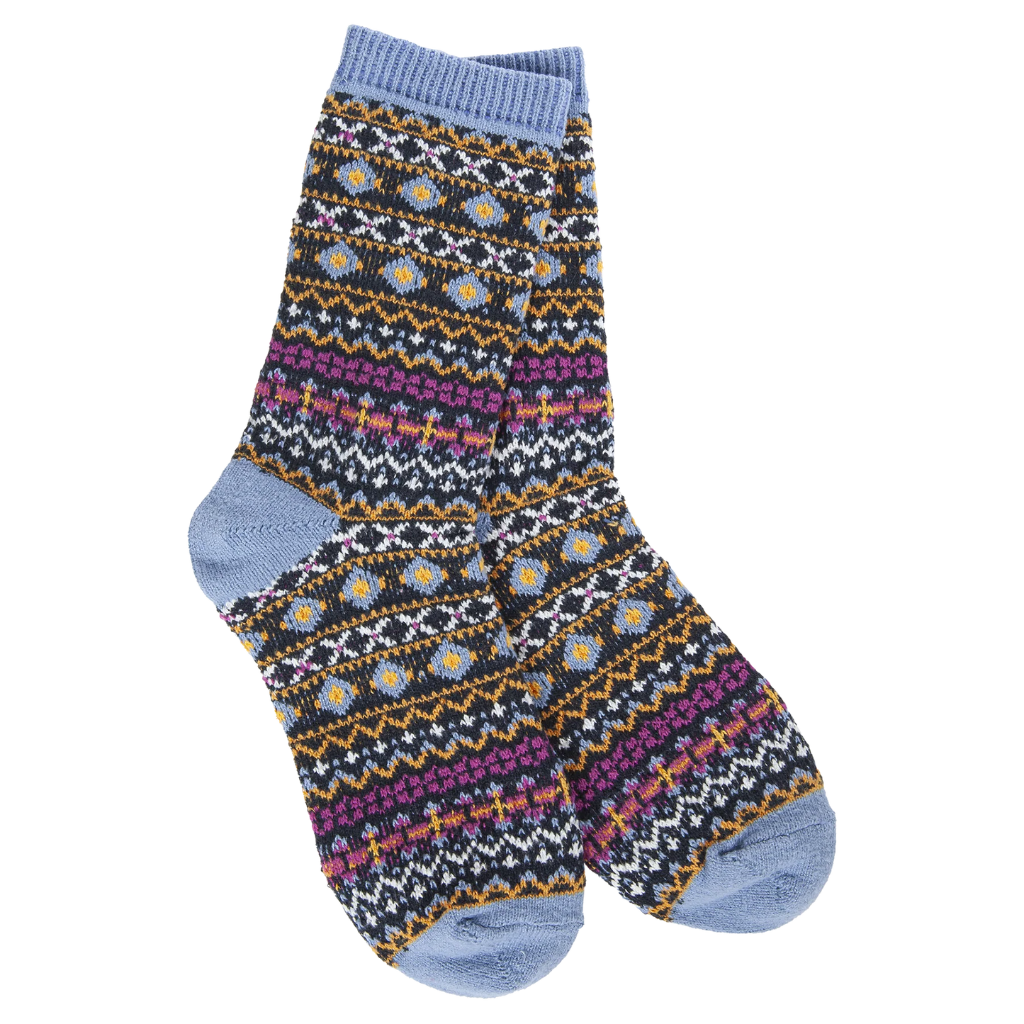 World's Softest Socks - Holiday Mini Crew - Nordic Blue