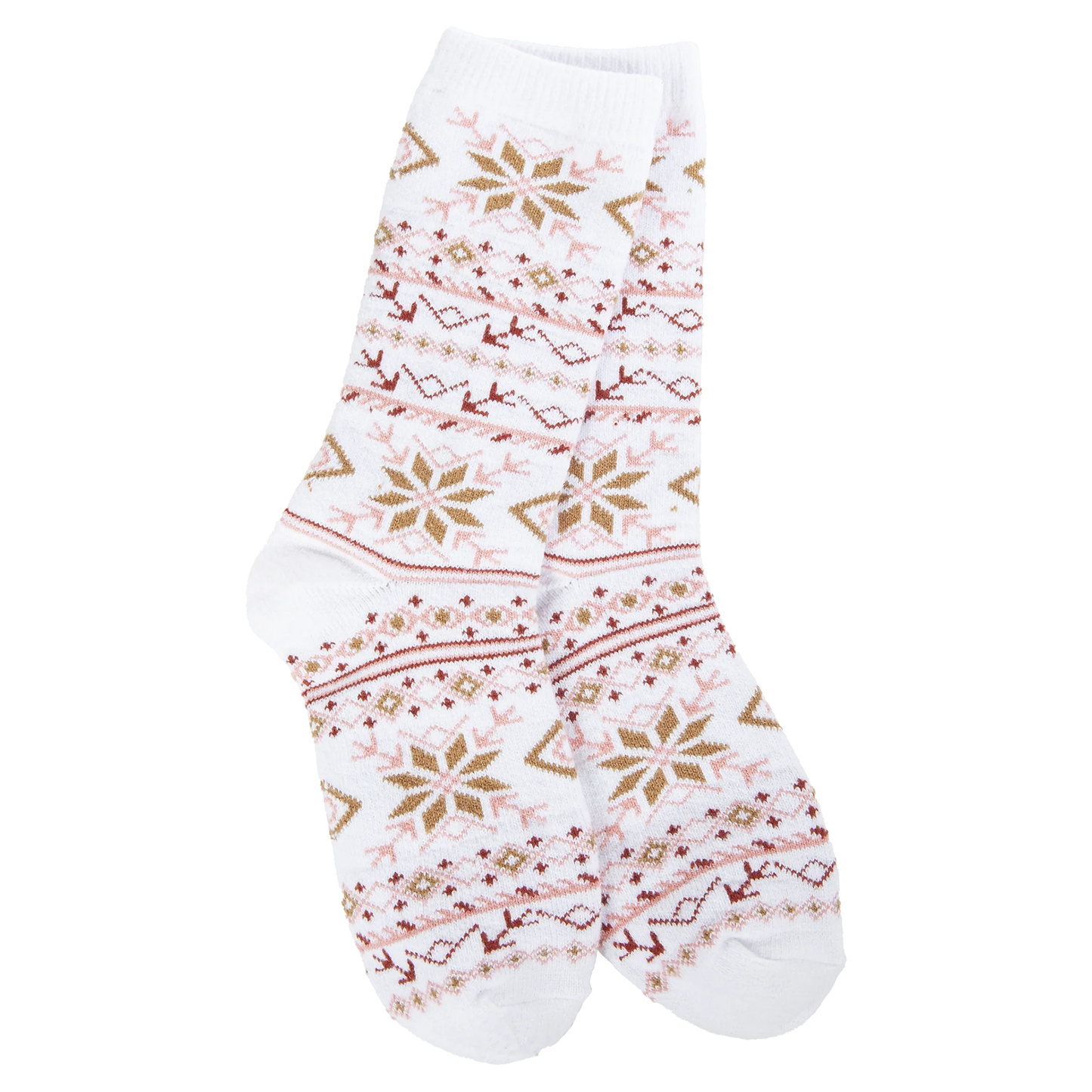 World's Softest Socks - Holiday Mini Crew - Fair Isle White Multi