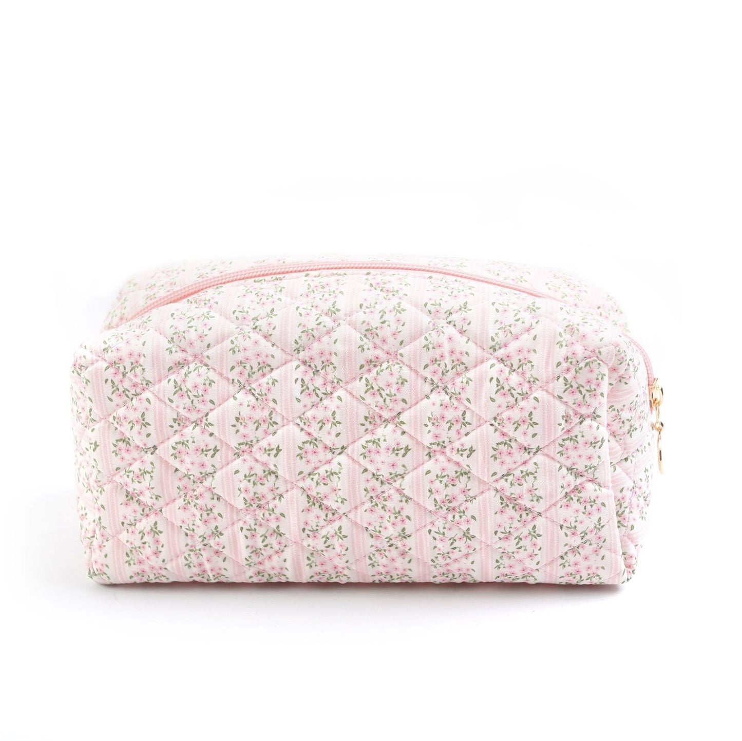 Quilted Floral Cosmetic Bag