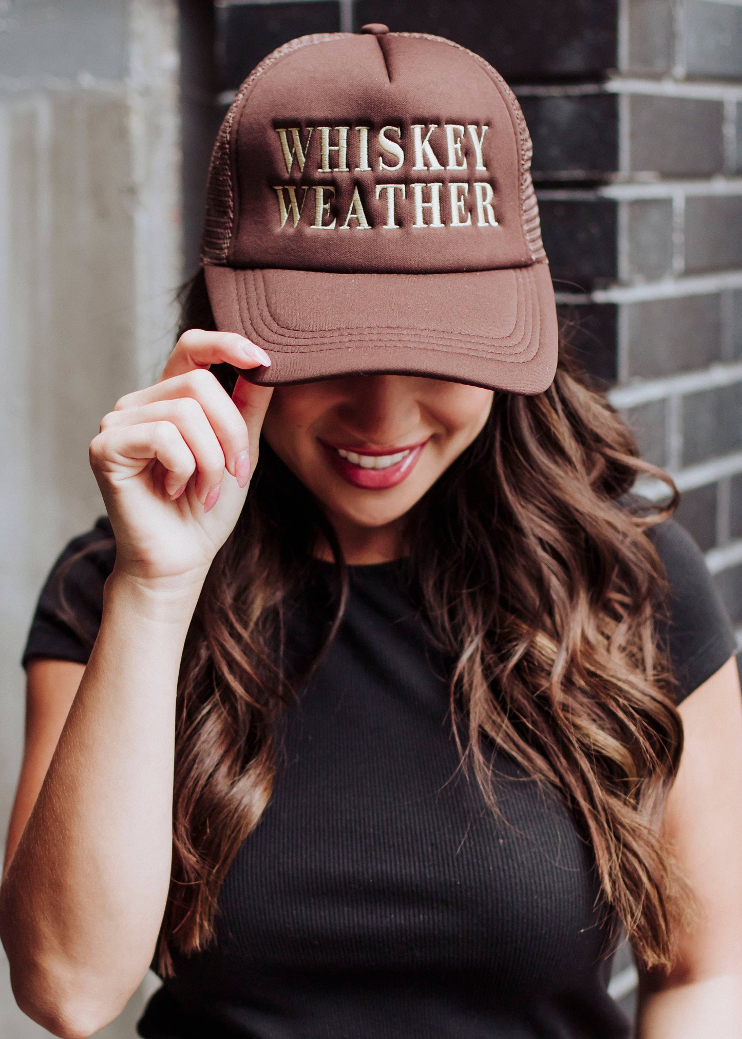 Brown Whiskey Weather Trucker Hat