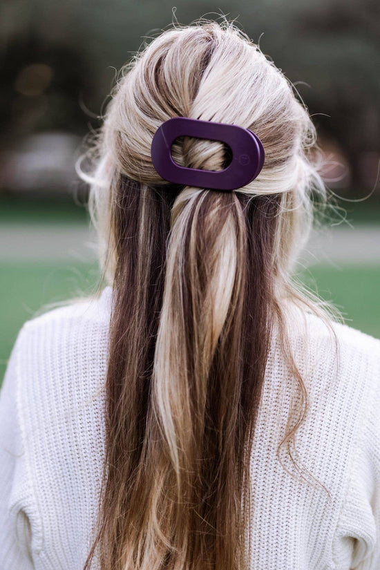 Round Flat Hair Clip | Med. | Burgundy Bliss