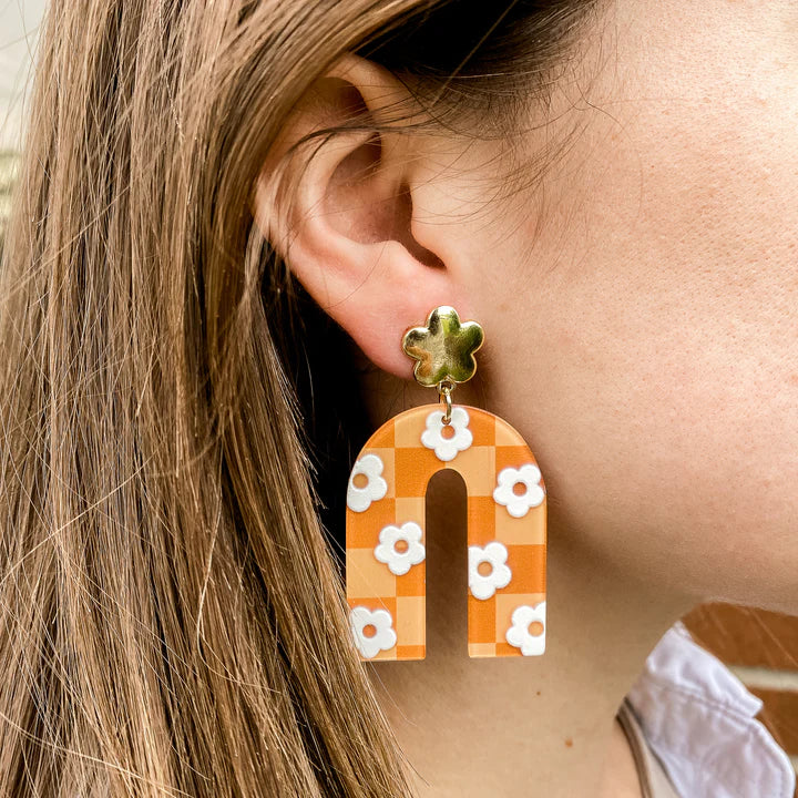 Acrylic Earrings - Orange