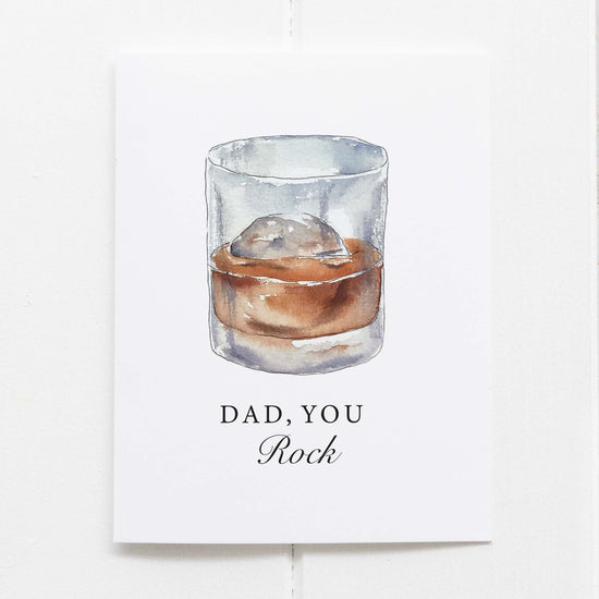 Dad You Rock Fathers Day Bourbon Whiskey Greeting Card