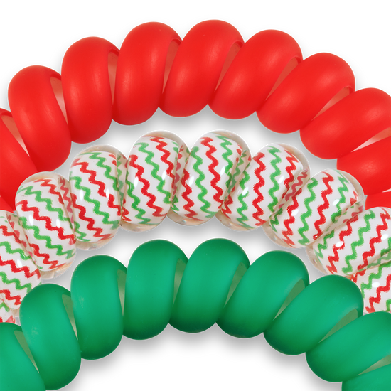 Sprial Hair Coils | Large | Santa Baby Hair Ties