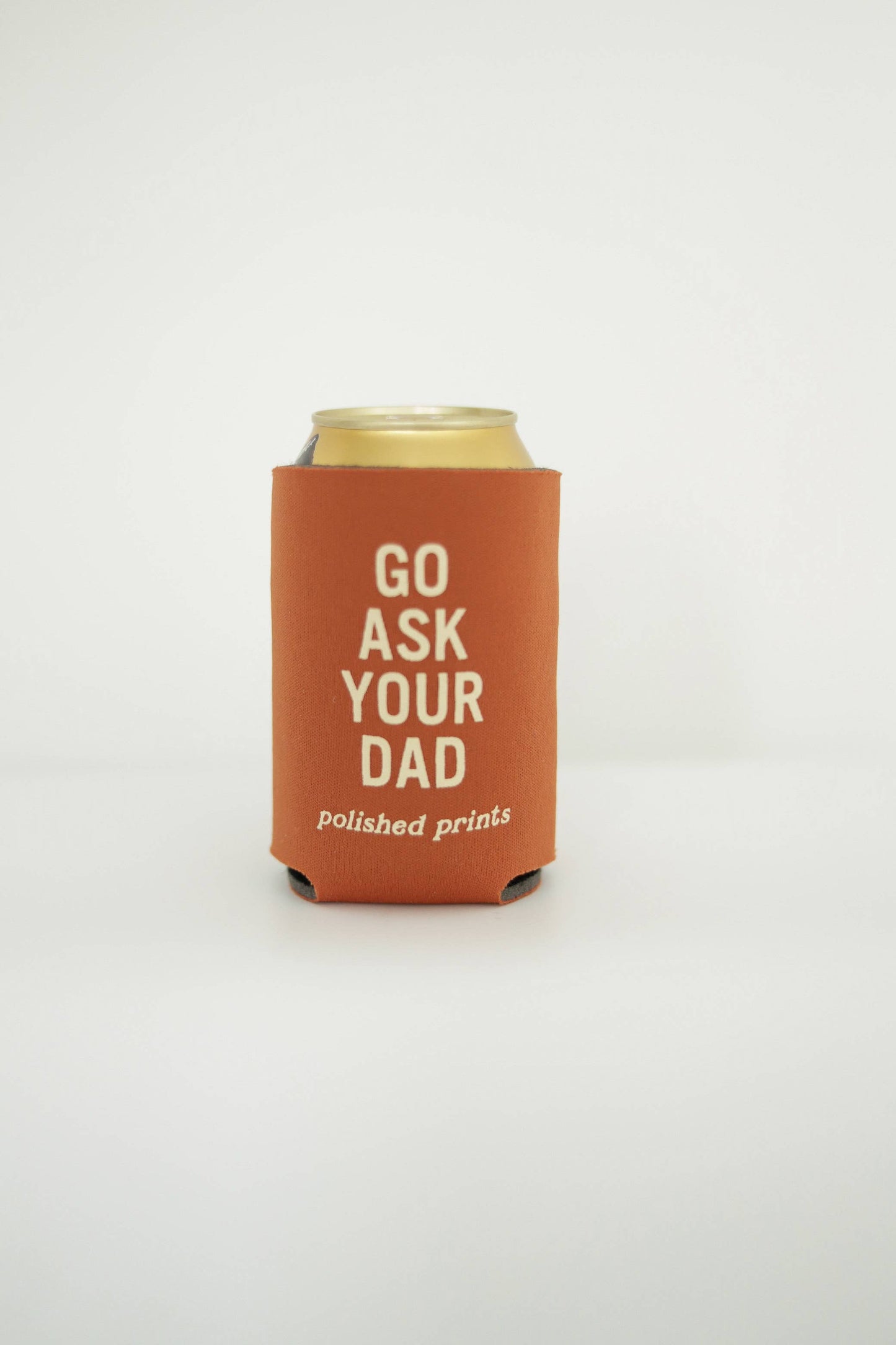 Ask Dad | Funny Printed Regular Can Drink Koozie: Pink