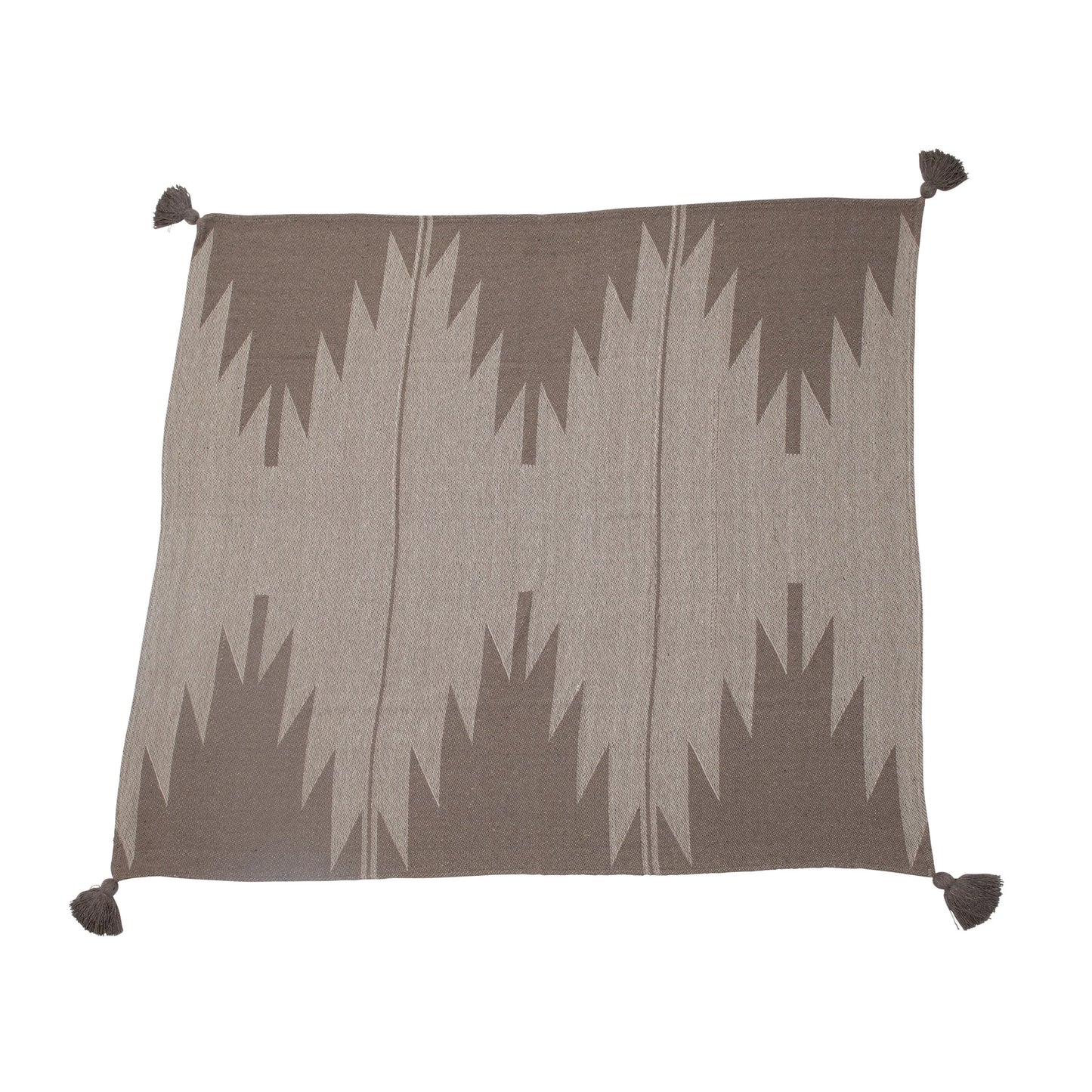 Load image into Gallery viewer, Woven Throw with Aztec Pattern and Tassels
