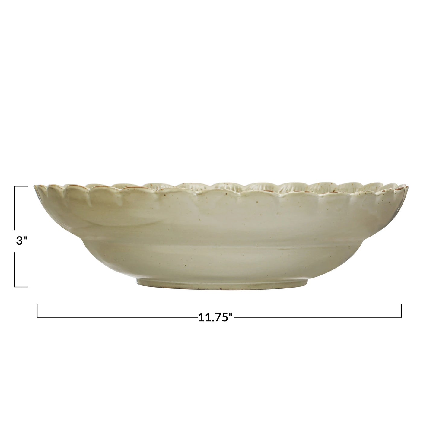 Stoneware Bowl w/ Scalloped Edge