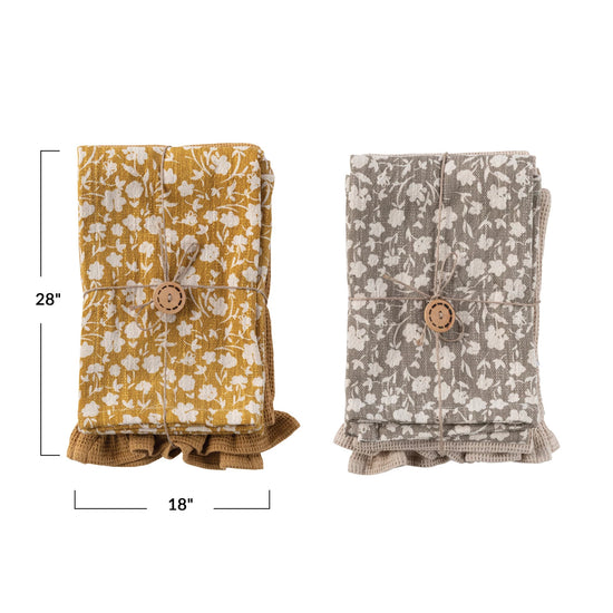 Load image into Gallery viewer, Cotton Slub Printed &amp;amp; Cotton Waffle Tea Towels
