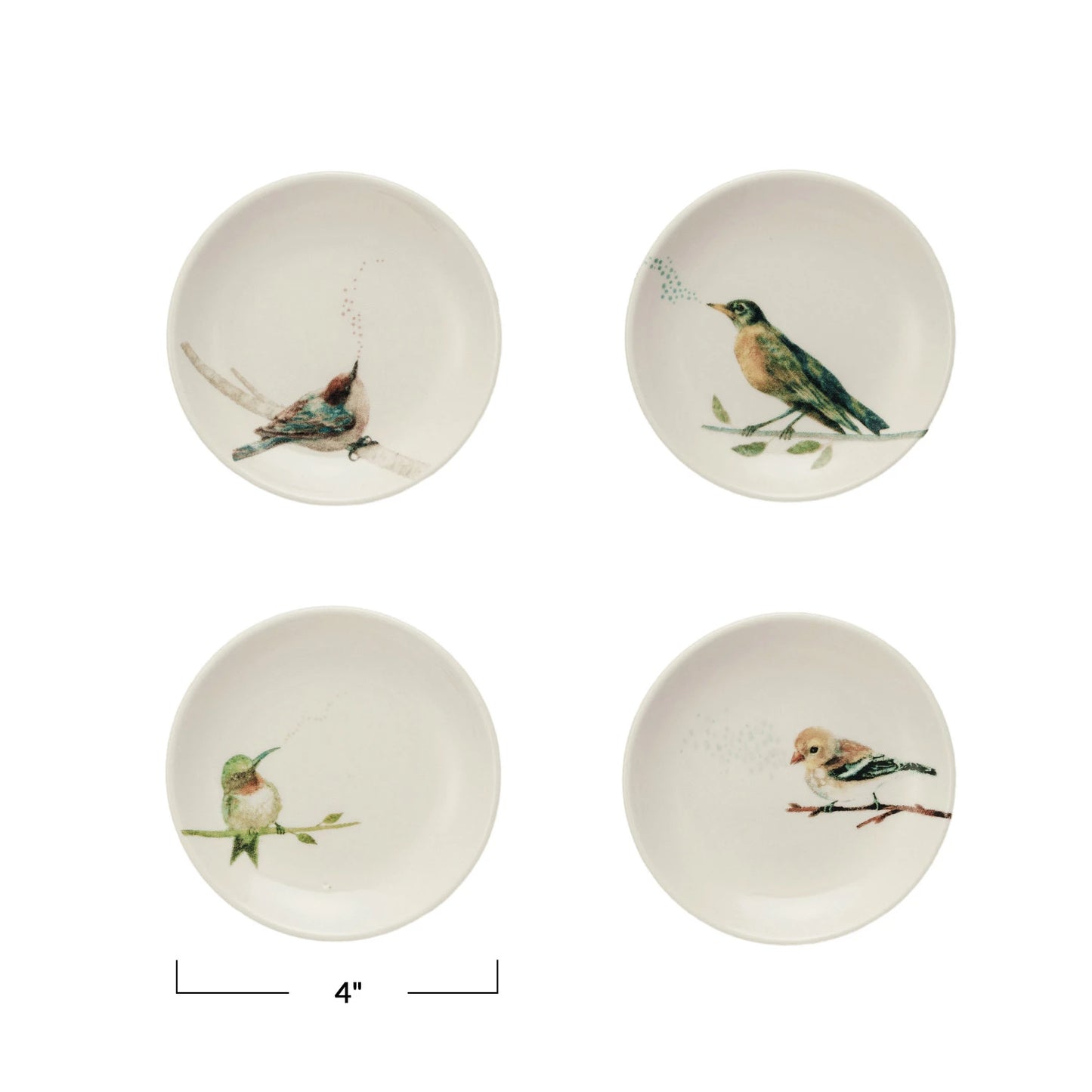 Bird Stoneware Trinket Dish, 4 Styles