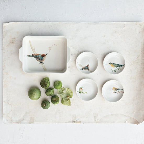 Bird Stoneware Trinket Dish, 4 Styles