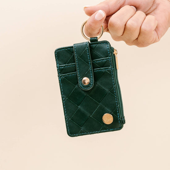 Keychain Wallet - Woven Dark Green