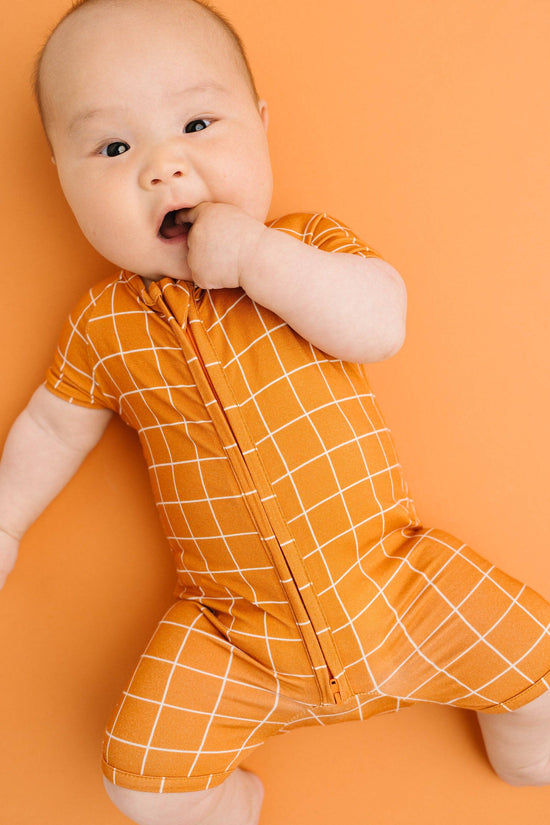 Rust Checks Bamboo Short Romper