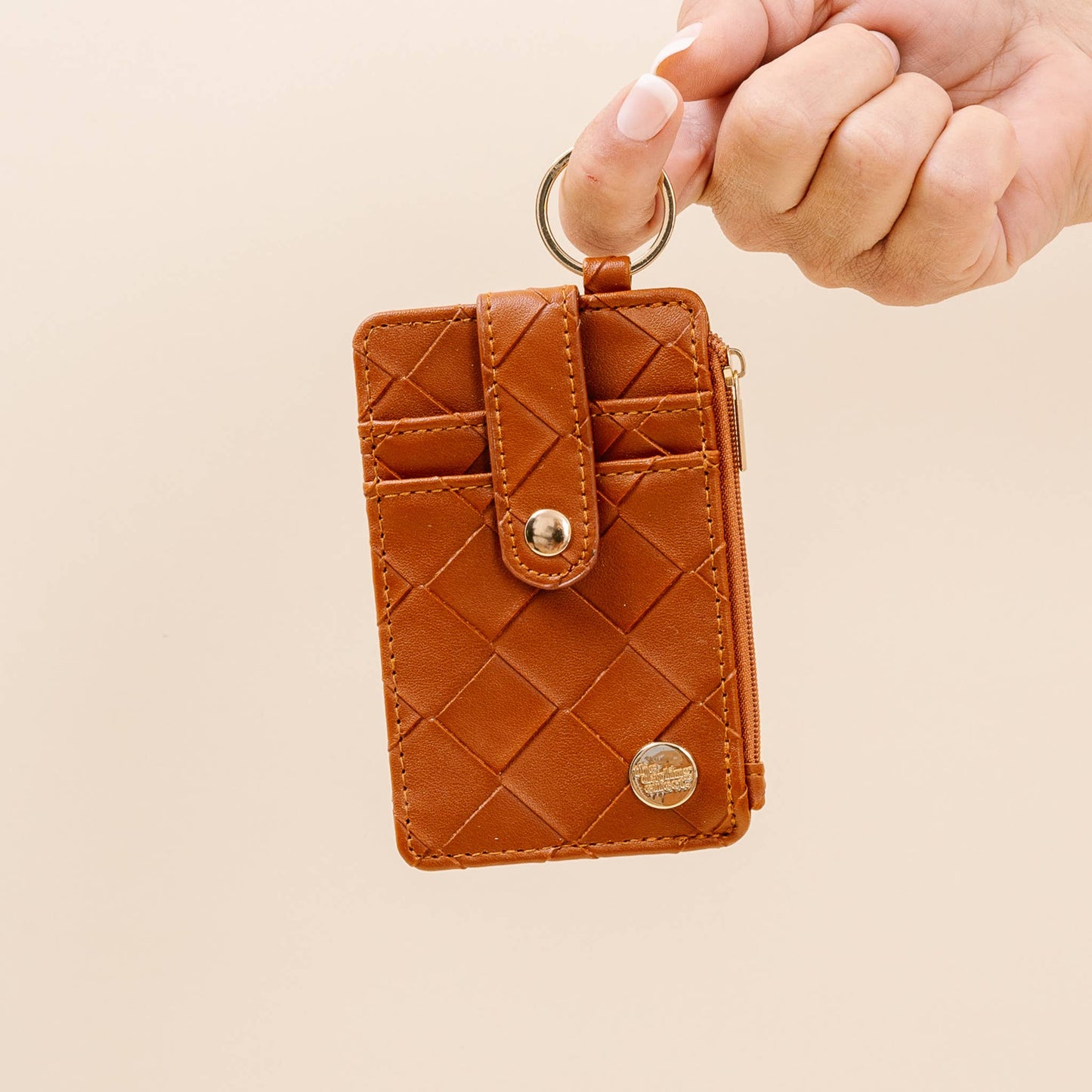 Keychain Wallet - Woven Cognac