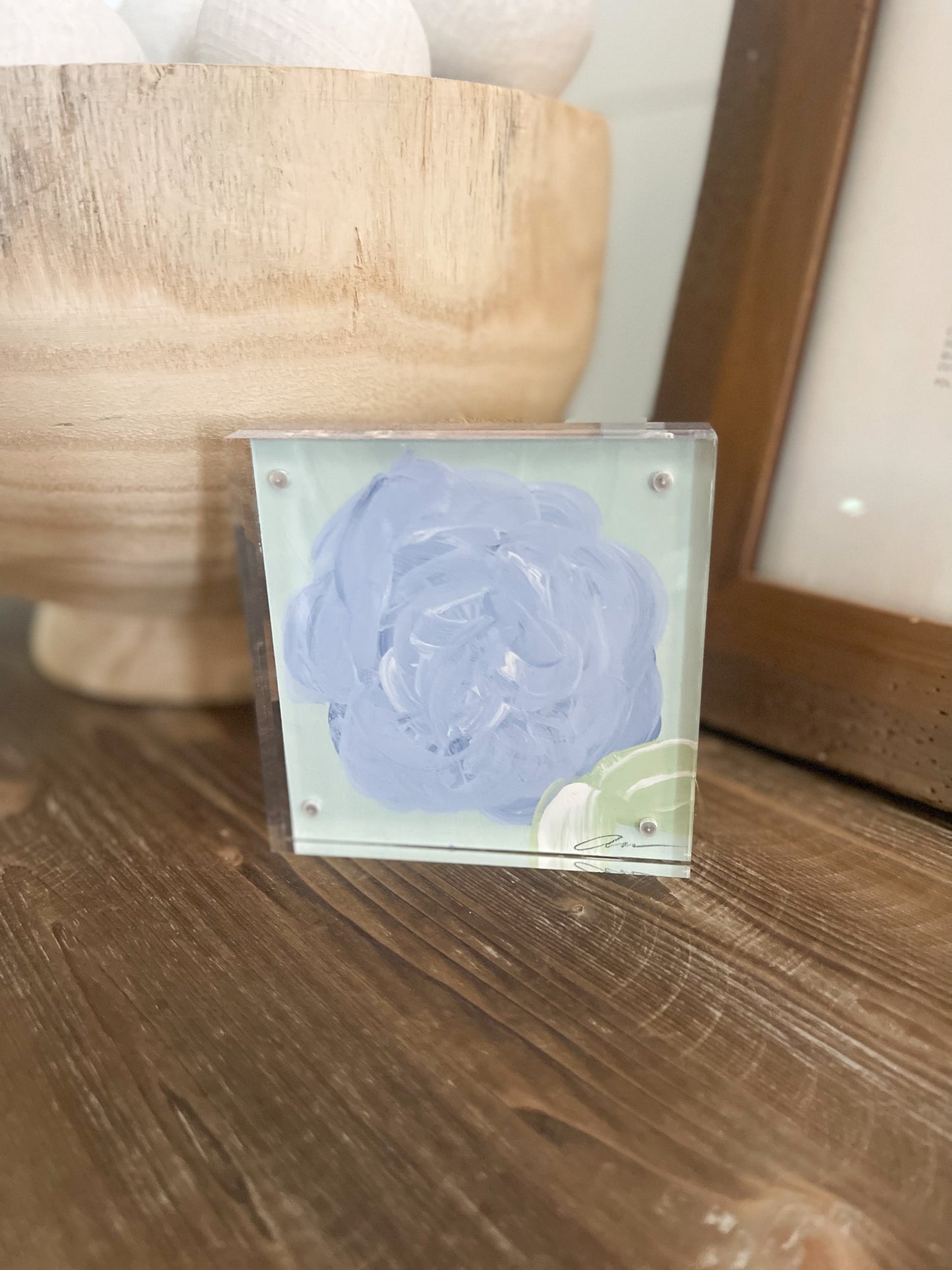 Load image into Gallery viewer, Blue Hydrangea Acrylic Block
