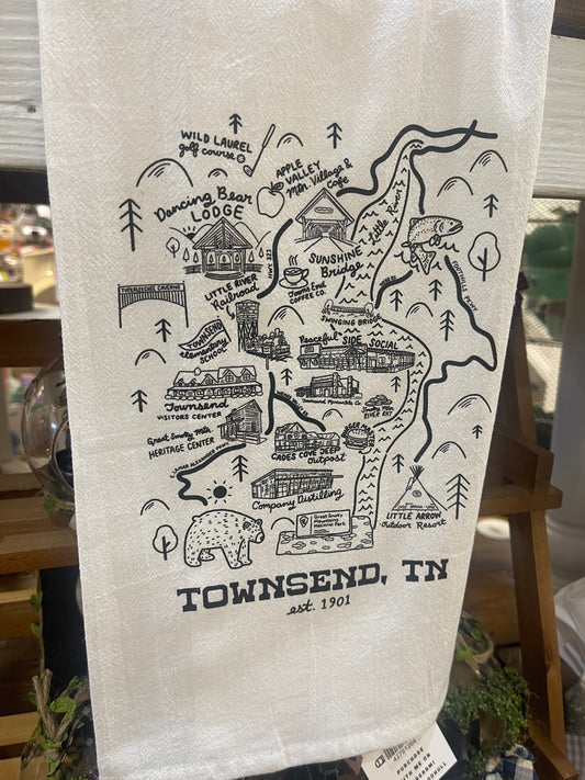 Townsend Map Tea Towel