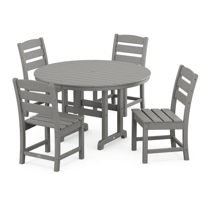 Lakeside 5-Piece Round Farmhouse Side Chair Dining Set