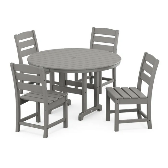 Lakeside 5-Piece Round Farmhouse Side Chair Dining Set