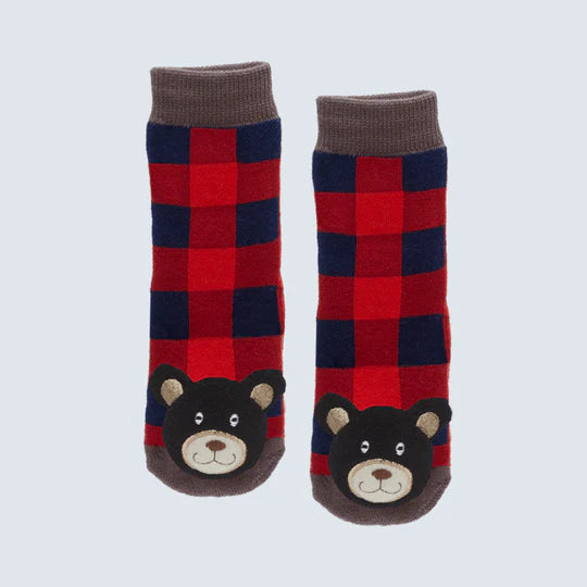 Plaid Black Bear Socks