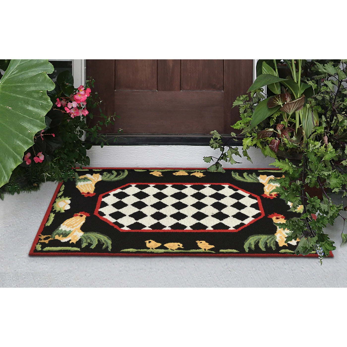 Load image into Gallery viewer, Liora Manne Frontporch Rooster Indoor/Outdoor Rug Black
