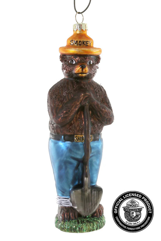 Smokey Bear Glass Ornament