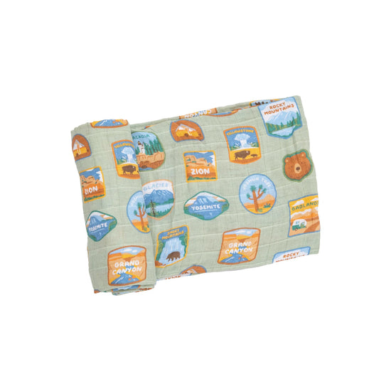 SWADDLE BLANKET - NATIONAL PARK PATCHES