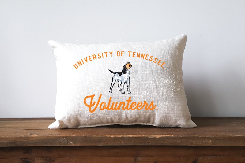 Tennessee Vintage Mascot Pillow - Orange Piping + Back Black