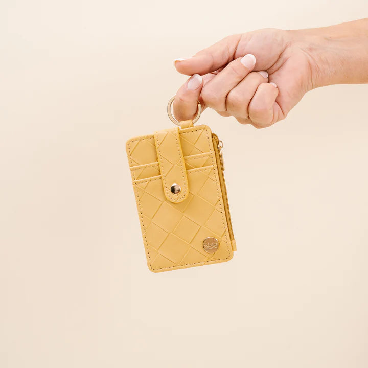 Woven Keychain Wallet - Mustard