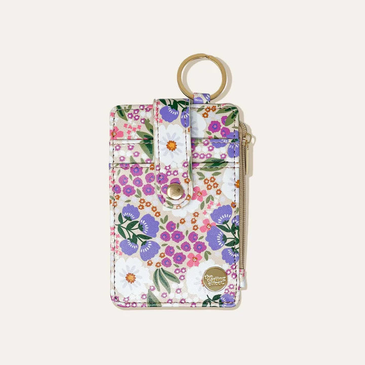 Load image into Gallery viewer, Keychain Card Wallet - Purple + Tan
