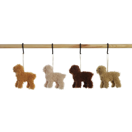 Furry Poodle Ornament, 4 Colors