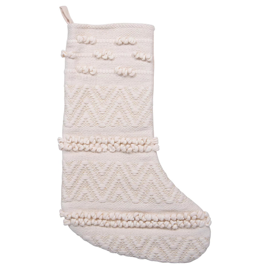 Woven Cotton Blend Christmas Stocking