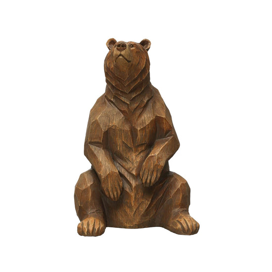 Wood Finish Sitting Bear