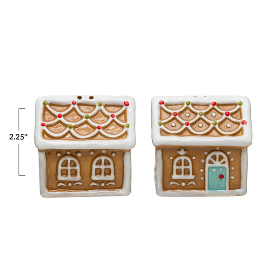 Ceramic Gingerbread House Salt & Pepper Shakers