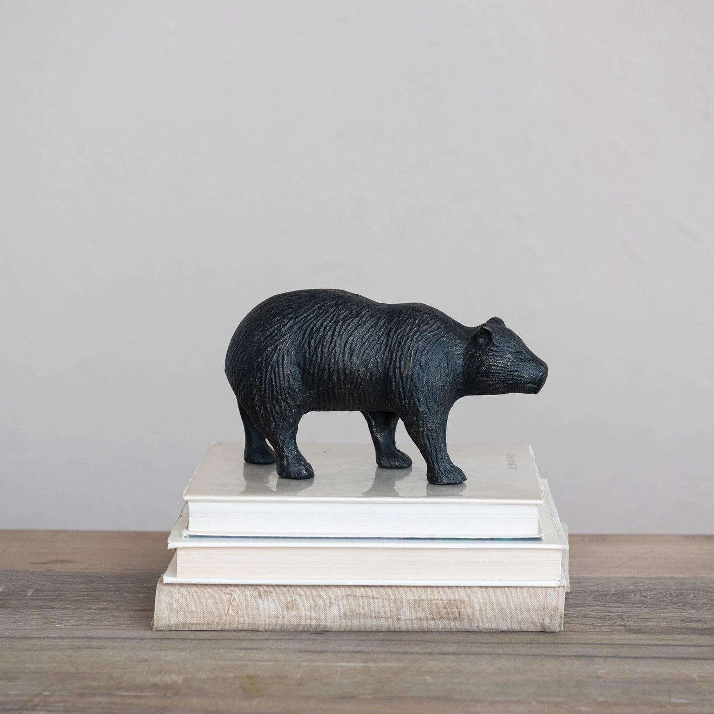 Cast Aluminum Bear, Black