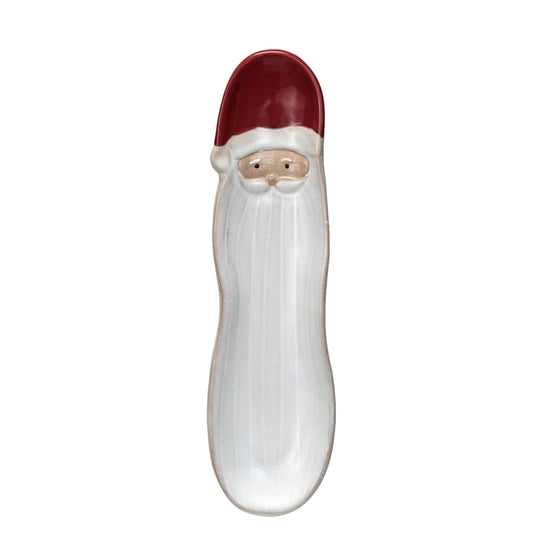 Stoneware Santa Shaped Plate - Long Beard