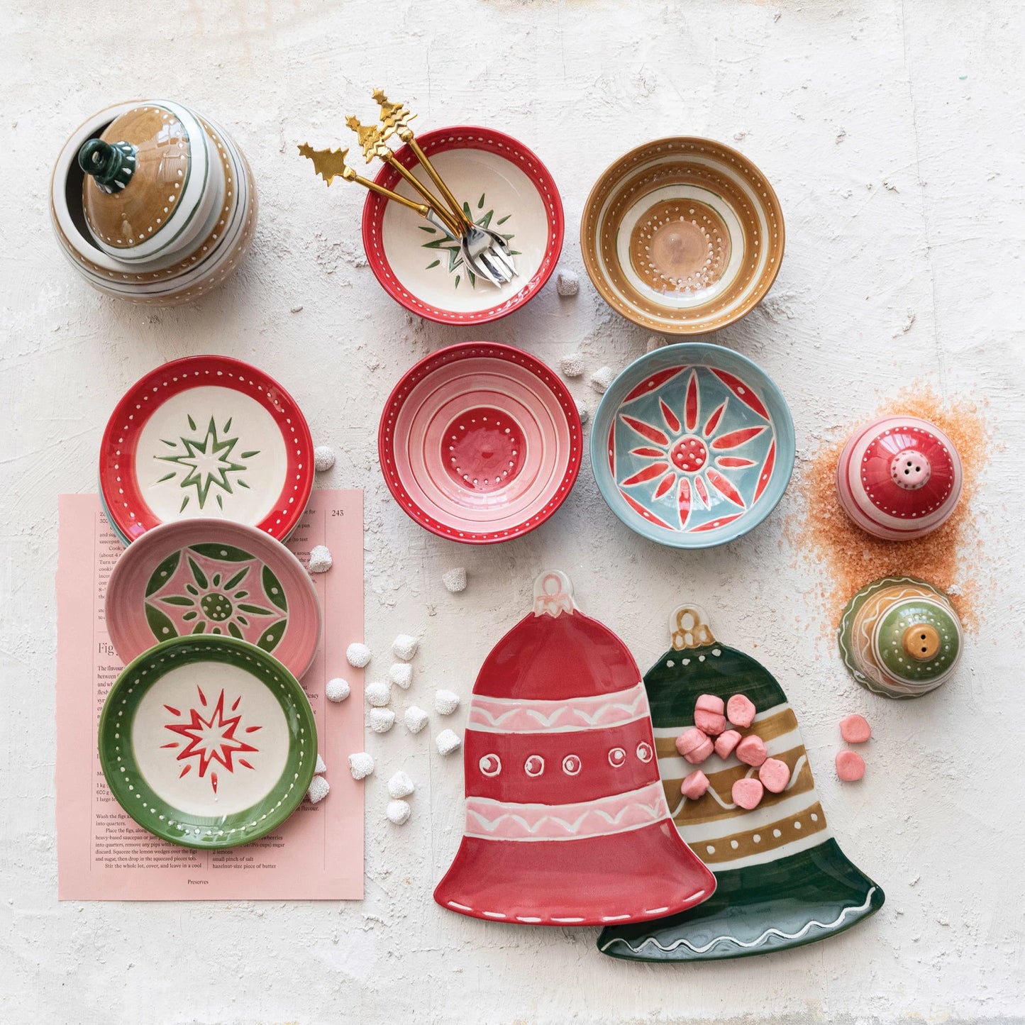 Hand-Painted Stoneware Bell Shaped Plate