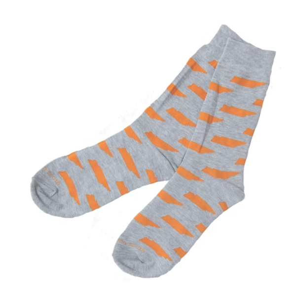 Grey and Orange TN Socks