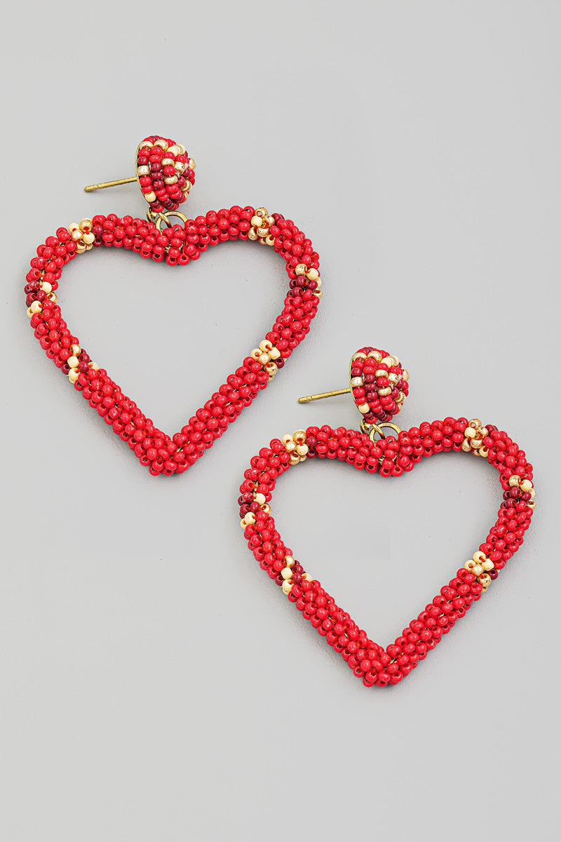 Red Heart Earring