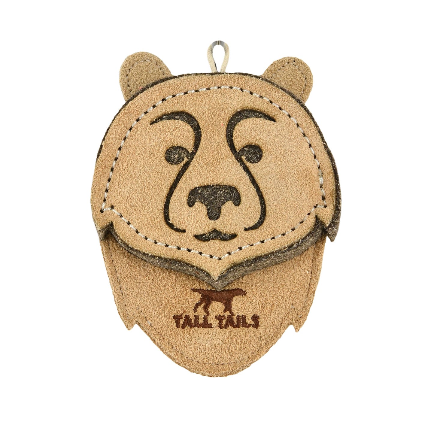Tall Tails Natural Leather Bear Dog Toy - 4"