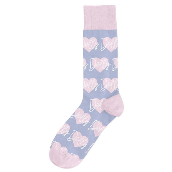 Load image into Gallery viewer, Dolly Heart Script Socks Dolly Parton Inspired Socks
