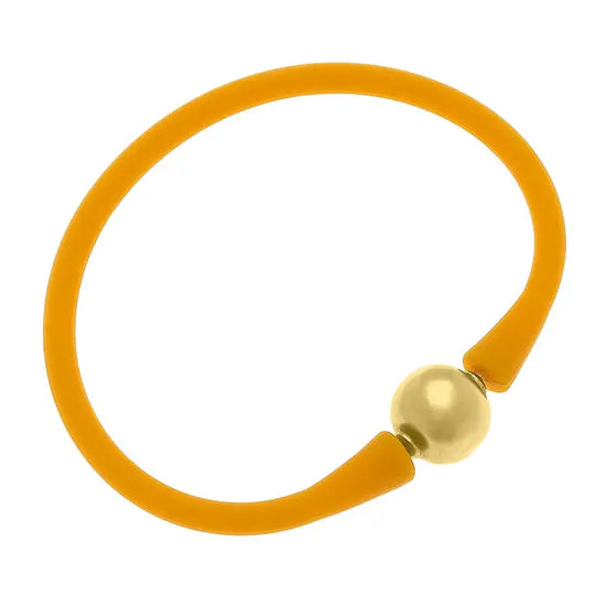 Bali 24K Gold Plated Bead Silicone Bracelet Cantaloupe