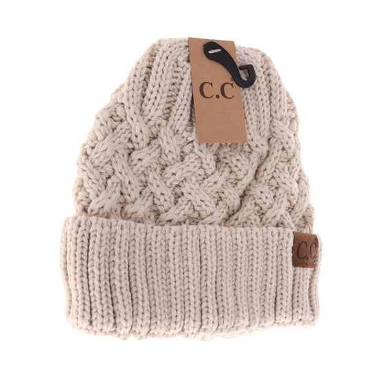 Lattice Knit Cuff C.C Beanie