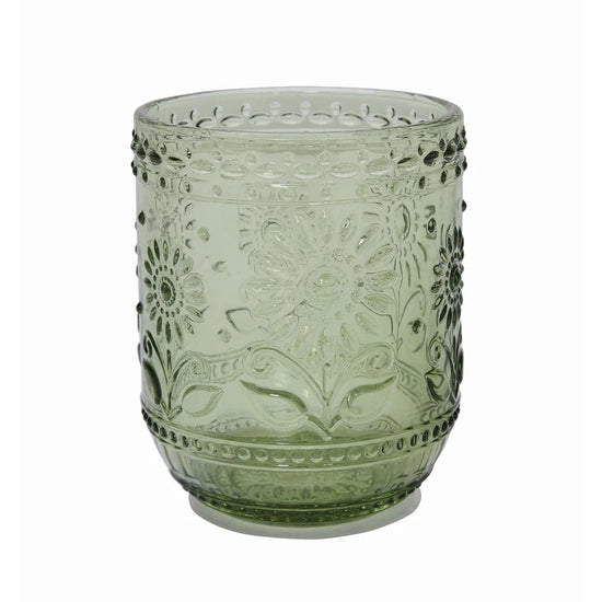 Load image into Gallery viewer, Embossed Drinking Glass, Green
